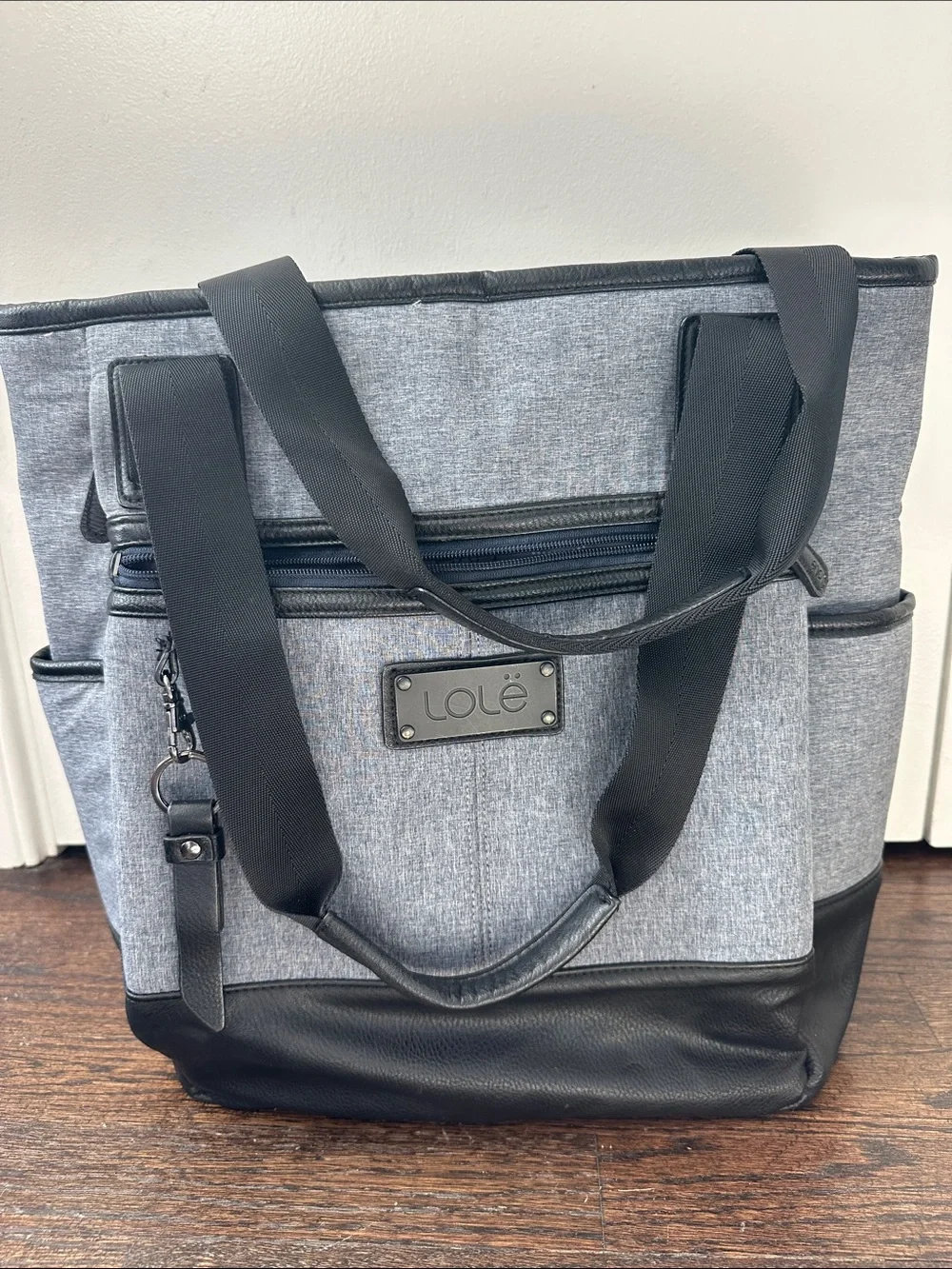 Lole Heather Blue-Grey Convetible Laptop Tote